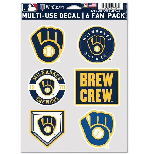  Milwaukee Brewers Multi Use Fan Decal Six Pack Set -  ToylandEU™