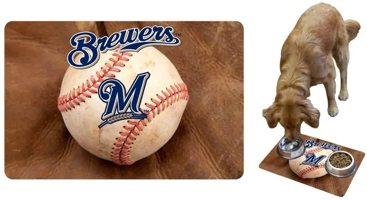 Milwaukee Brewers Pet Bowl Mat Classic Baseball Large - ToylandEU