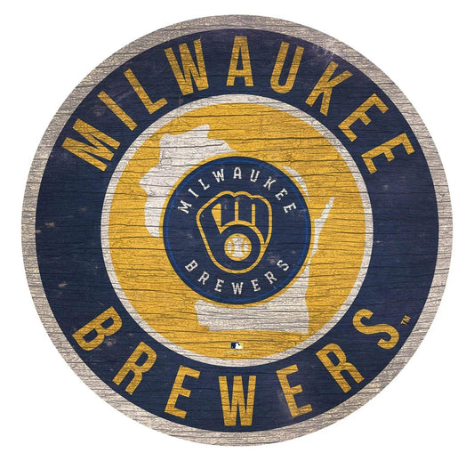  Milwaukee Brewers Round Wood Sign 12 Inch State Design -  ToylandEU™