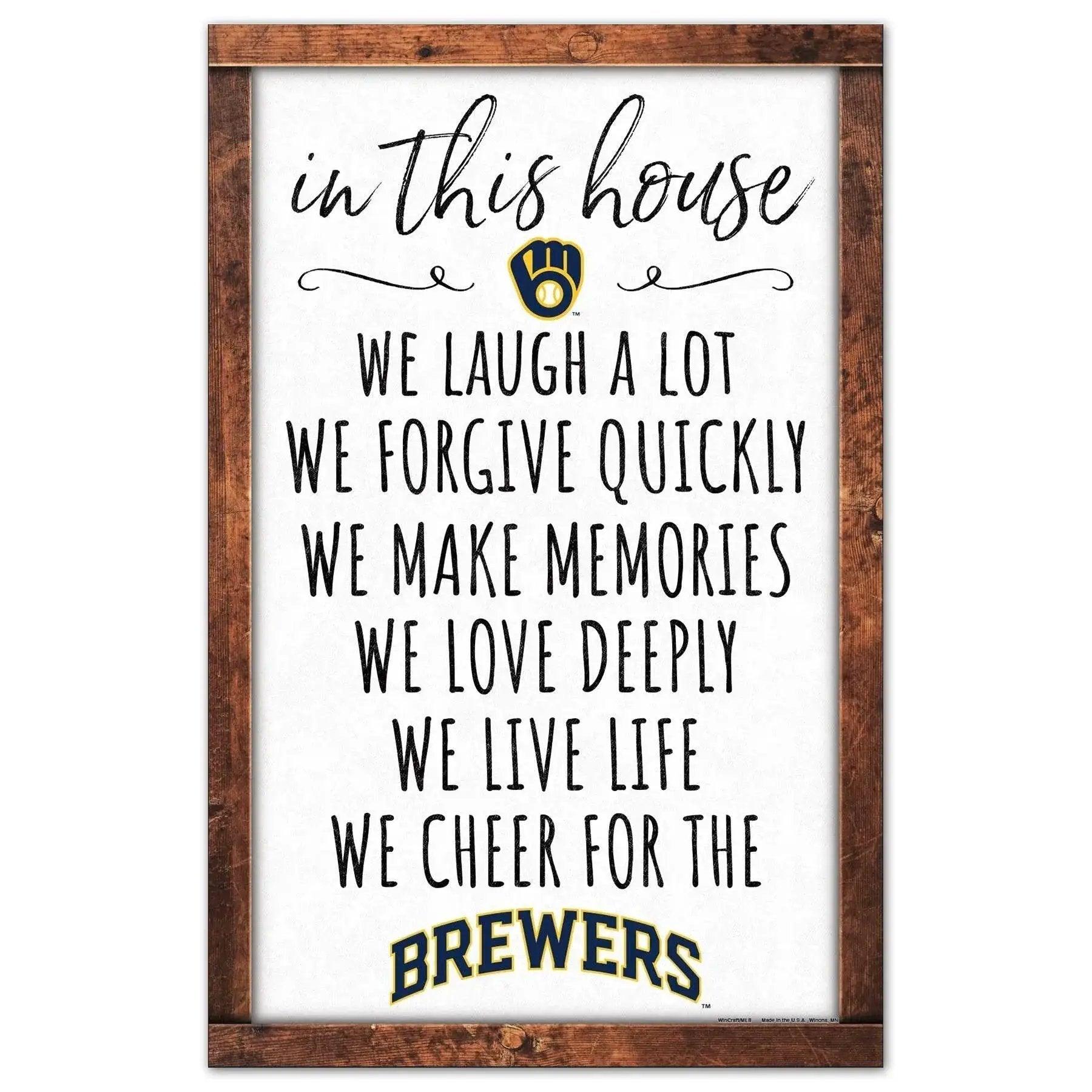  Milwaukee Brewers Sign 11x17 Wood In This House Wall Decor -  ToylandEU™