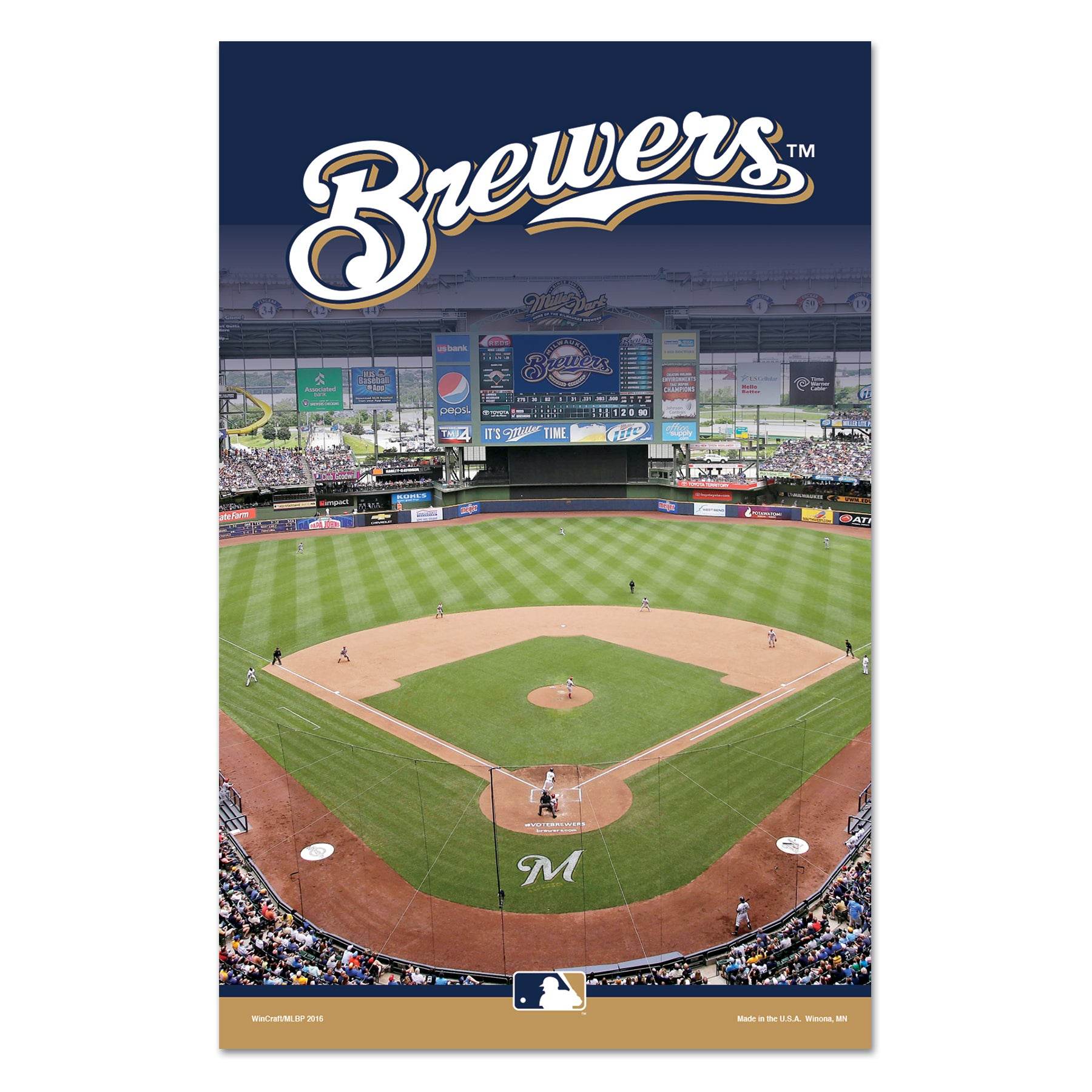 Milwaukee Brewers Sign 11x17 Wood Stadium Decor Wall Art - ToylandEU