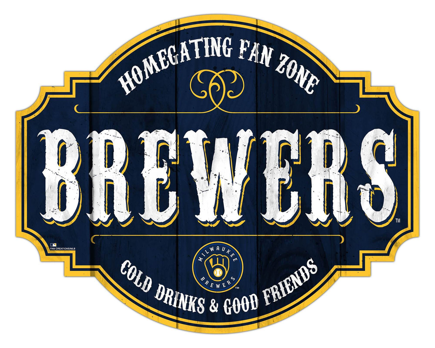 Milwaukee Brewers Wood Sign 12 Inch Homegating Tavern Decor - ToylandEU