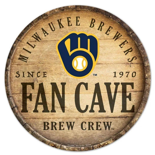  Milwaukee Brewers Wood Sign 14 Inch Round Barrel Top Design -  ToylandEU™