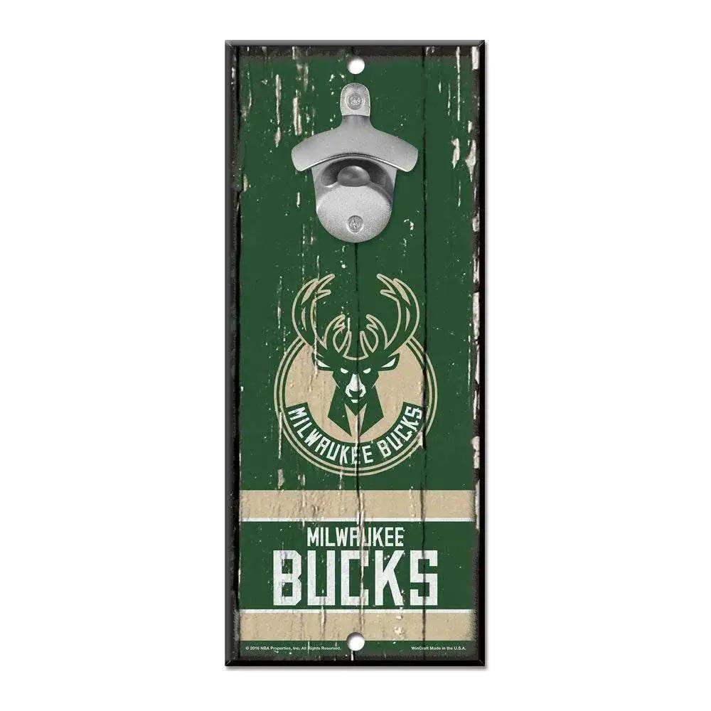 Milwaukee Bucks Retro Wood Sign Bottle Opener 5x11 Inches - ToylandEU