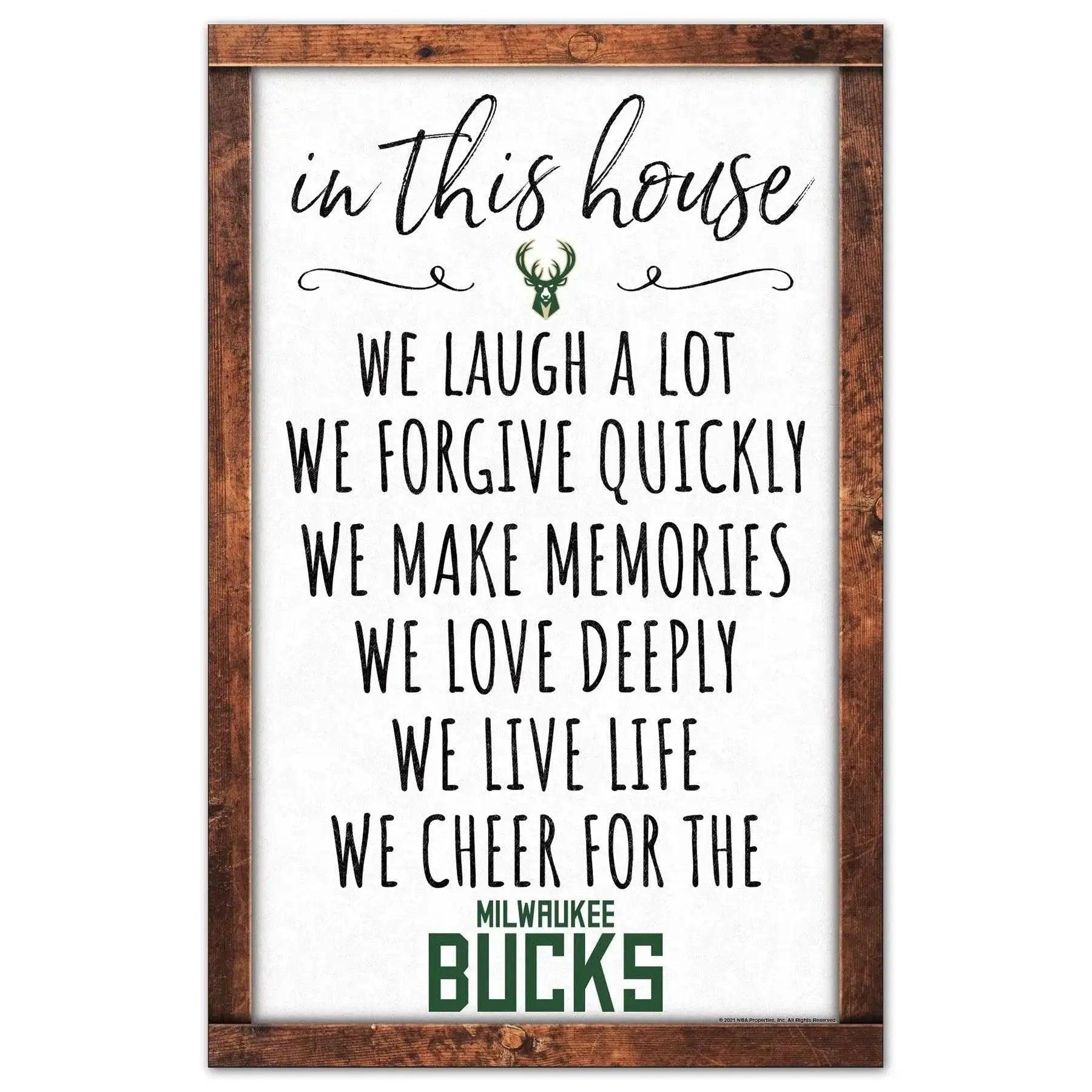  Milwaukee Bucks Sign 11x17 Wood In This House Wall Decor -  ToylandEU™