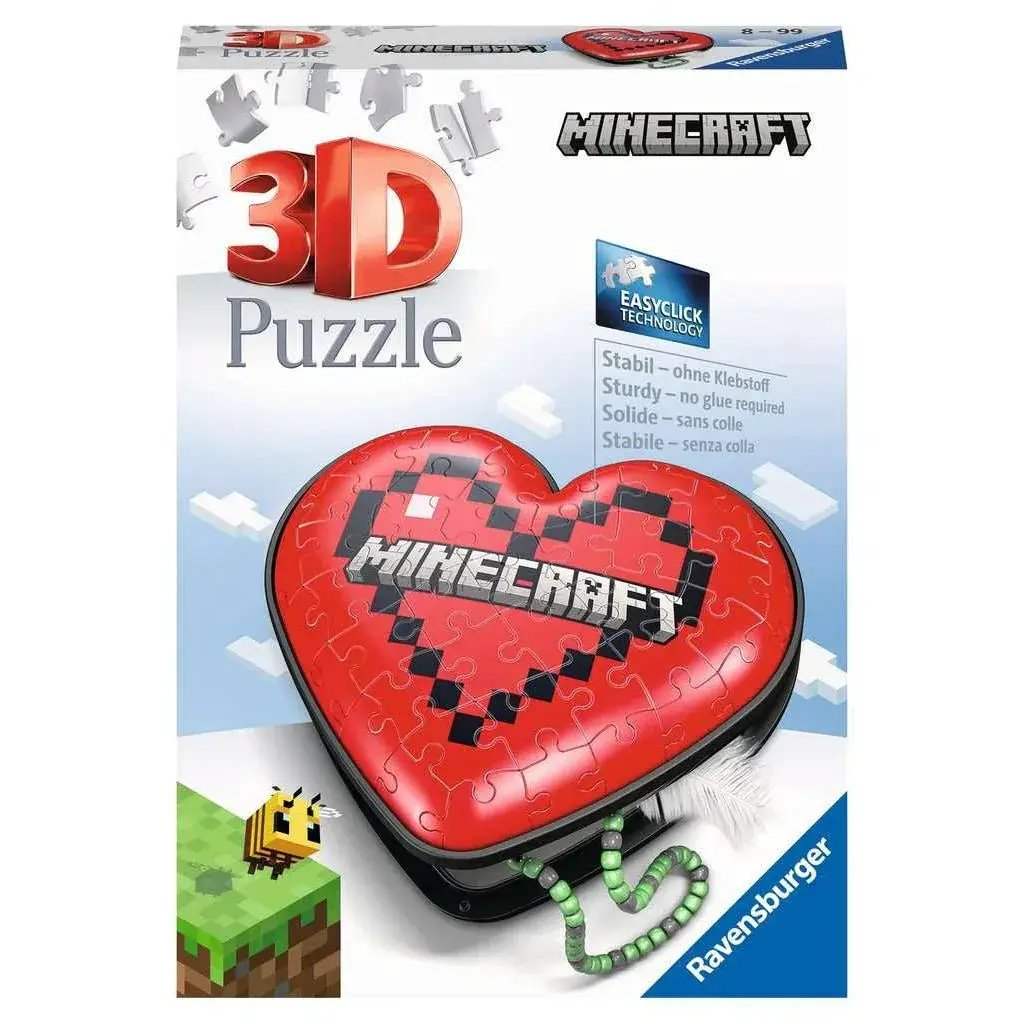 Minecraft Heart Box 60 Piece 3D Jigsaw Puzzle Ravensburger - ToylandEU
