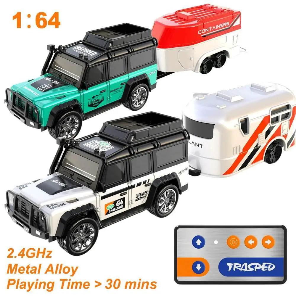  Mini 1:64 RC Car Model with Trailer - 2.4GHz Remote Control Vehicle  -  ToylandEU™