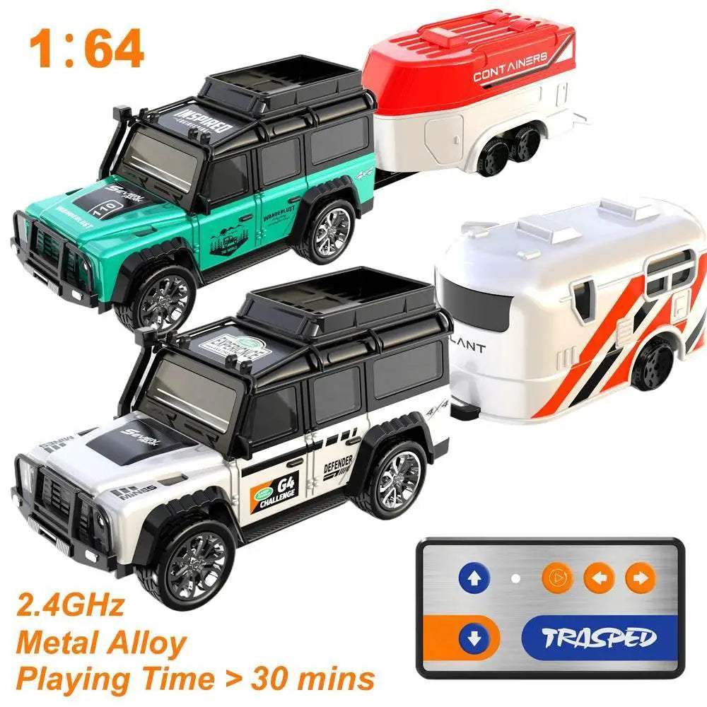  Mini 1:64 RC Car Model with Trailer - 2.4GHz Remote Control Vehicle  -  ToylandEU™