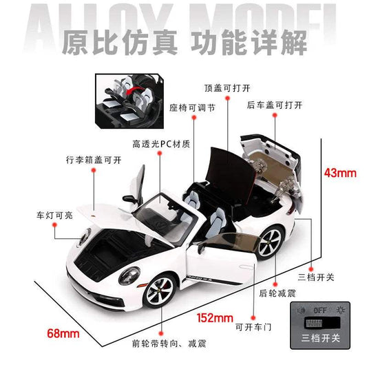 Mini Auto 911 Targa 4S Diecast | 1:32 Scale | Toylandeu™