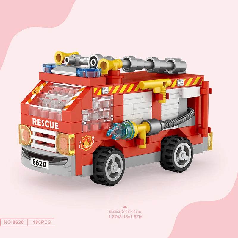 Mini Building Blocks Car Kit DIY Tank Fire Truck Locomotive - ToylandEU