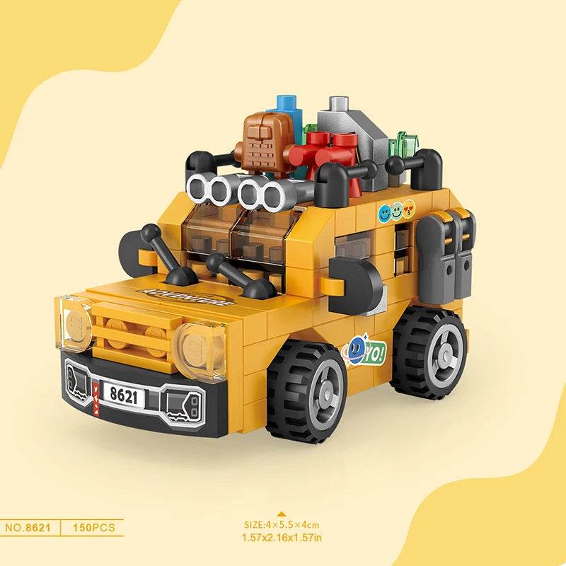 Mini Building Blocks Car Kit DIY Tank Fire Truck Locomotive - ToylandEU