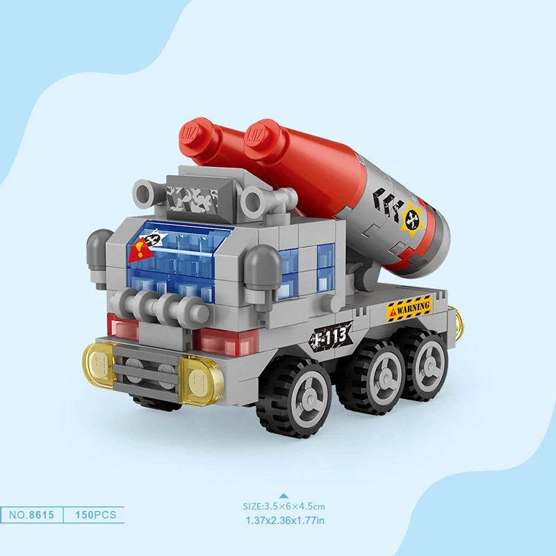 Mini Building Blocks Car Kit DIY Tank Fire Truck Locomotive - ToylandEU