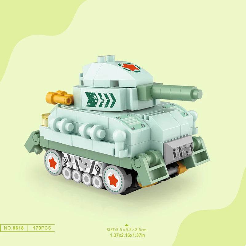 Mini Building Blocks Car Kit DIY Tank Fire Truck Locomotive - ToylandEU