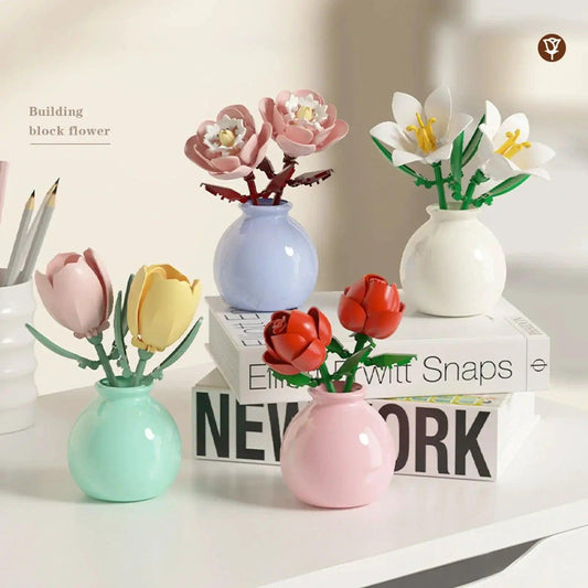  Mini Building Blocks Flower Vase DIY Kit Creative Gift -  ToylandEU™