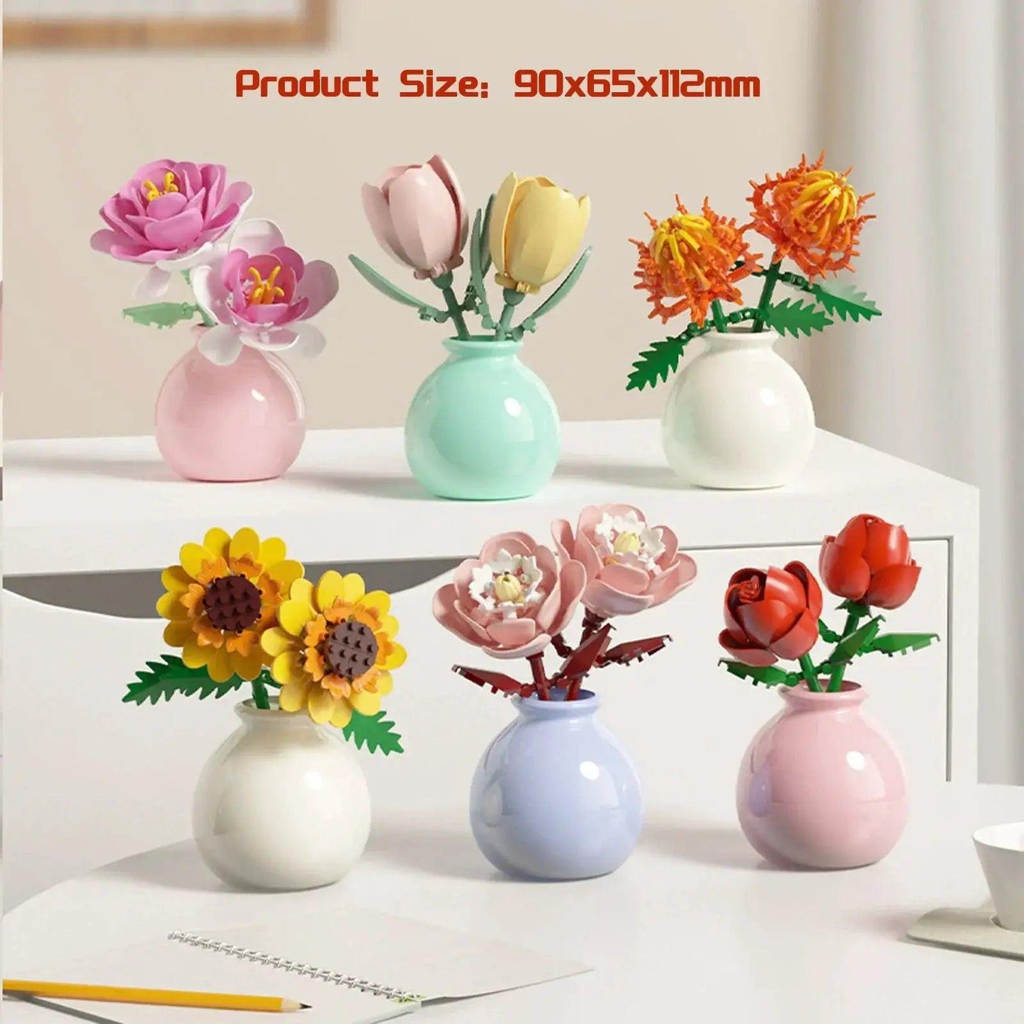  Mini Building Blocks Flower Vase DIY Kit Creative Gift -  ToylandEU™