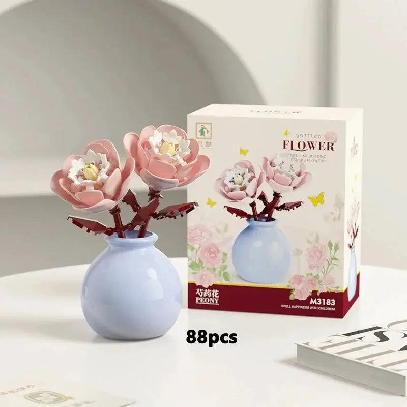  Mini Building Blocks Flower Vase DIY Kit Creative Gift -  ToylandEU™
