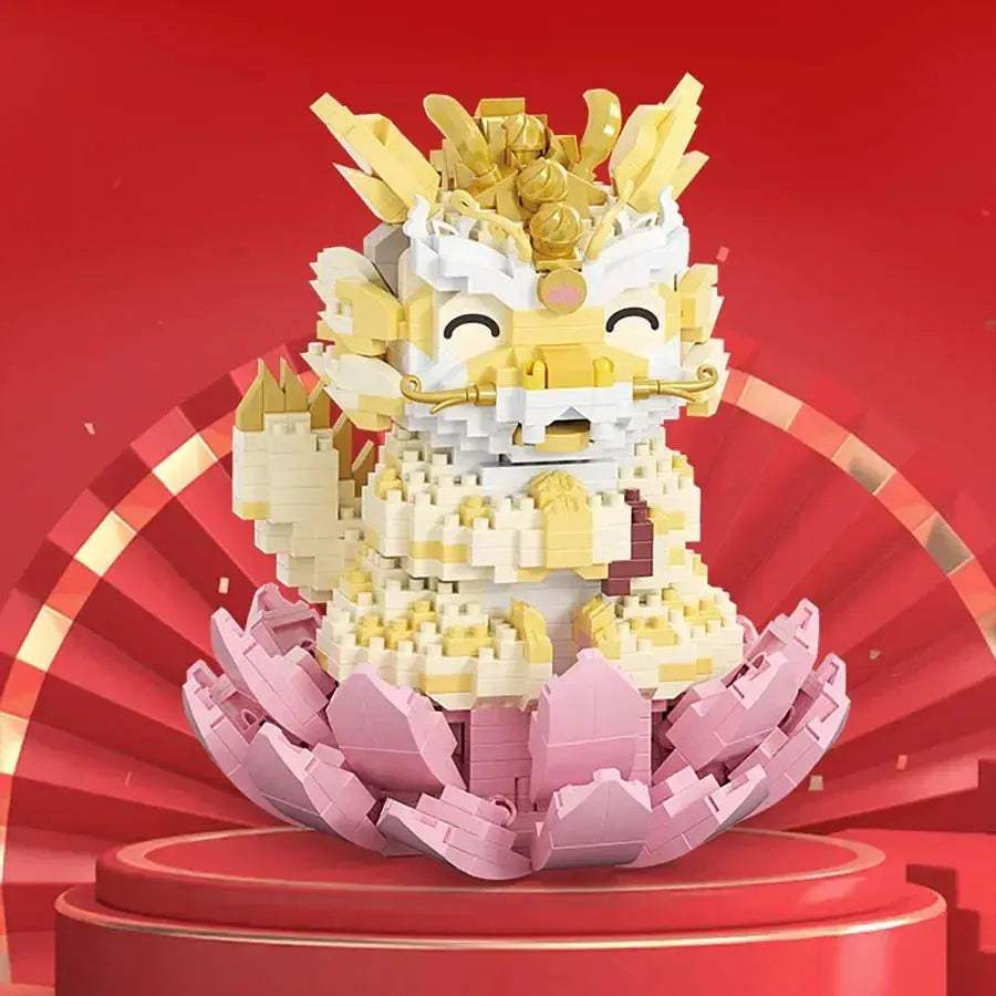 Mini Building Blocks Lion Dance Desktop Decor Set Great Gift - ToylandEU