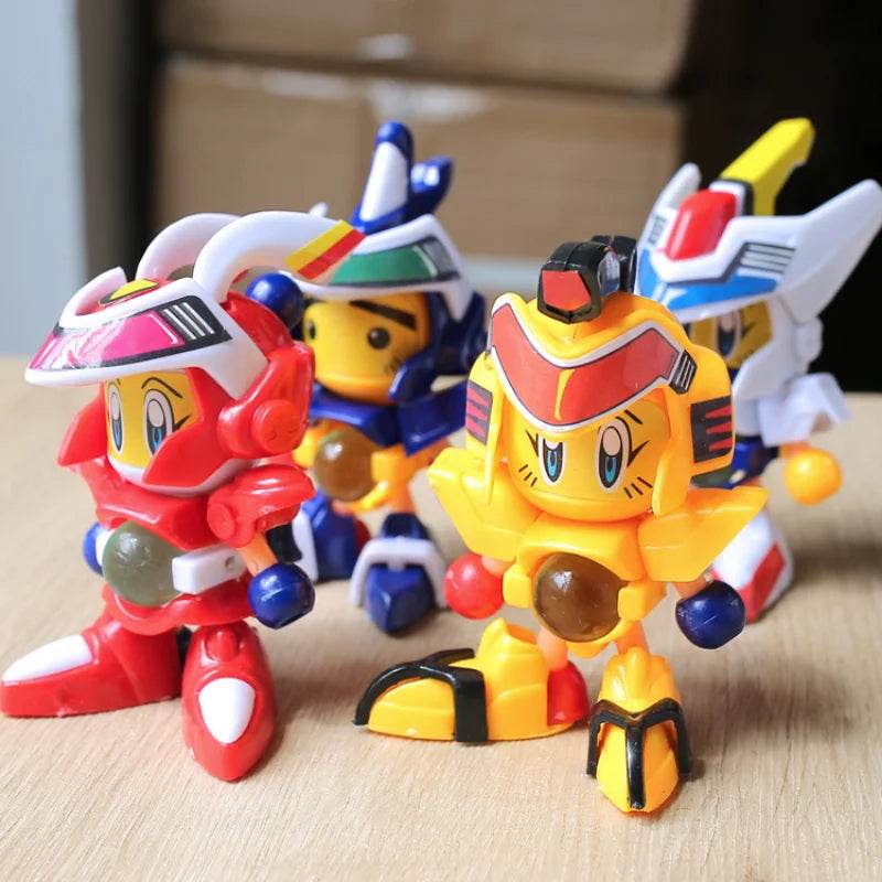 Mini Cartoon Robot Action Set - 5 Colorful Play Dolls - ToylandEU