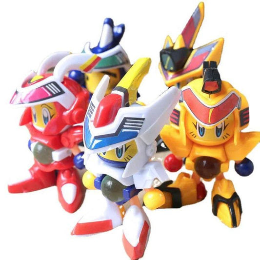 Mini Cartoon Robot Action Set - 5 Colorful Play Dolls - ToylandEU