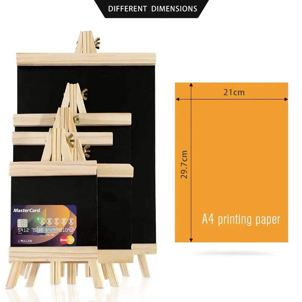 5 Styles Mini Chalkboard Desktop Blackboard Pine Wood Frame Table-top Black Board With Easel For Memu Drawing Bulletin Boards - ToylandEU
