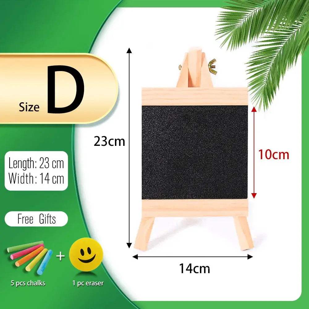 5 Styles Mini Chalkboard Desktop Blackboard Pine Wood Frame Table-top Black Board With Easel For Memu Drawing Bulletin Boards - ToylandEU