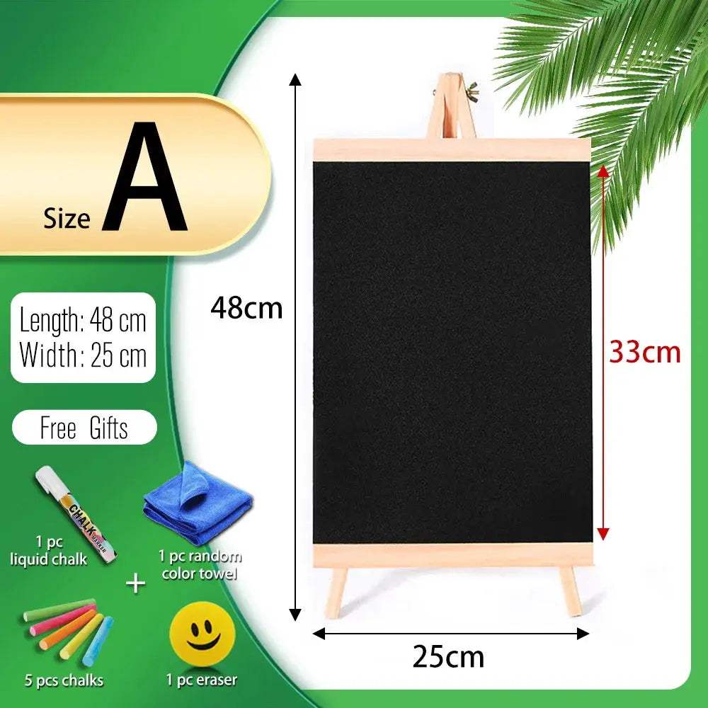 5 Styles Mini Chalkboard Desktop Blackboard Pine Wood Frame Table-top Black Board With Easel For Memu Drawing Bulletin Boards - ToylandEU