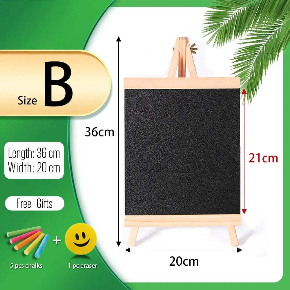5 Styles Mini Chalkboard Desktop Blackboard Pine Wood Frame Table-top Black Board With Easel For Memu Drawing Bulletin Boards - ToylandEU