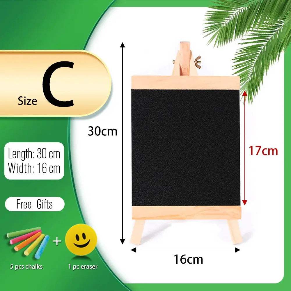 5 Styles Mini Chalkboard Desktop Blackboard Pine Wood Frame Table-top Black Board With Easel For Memu Drawing Bulletin Boards - ToylandEU