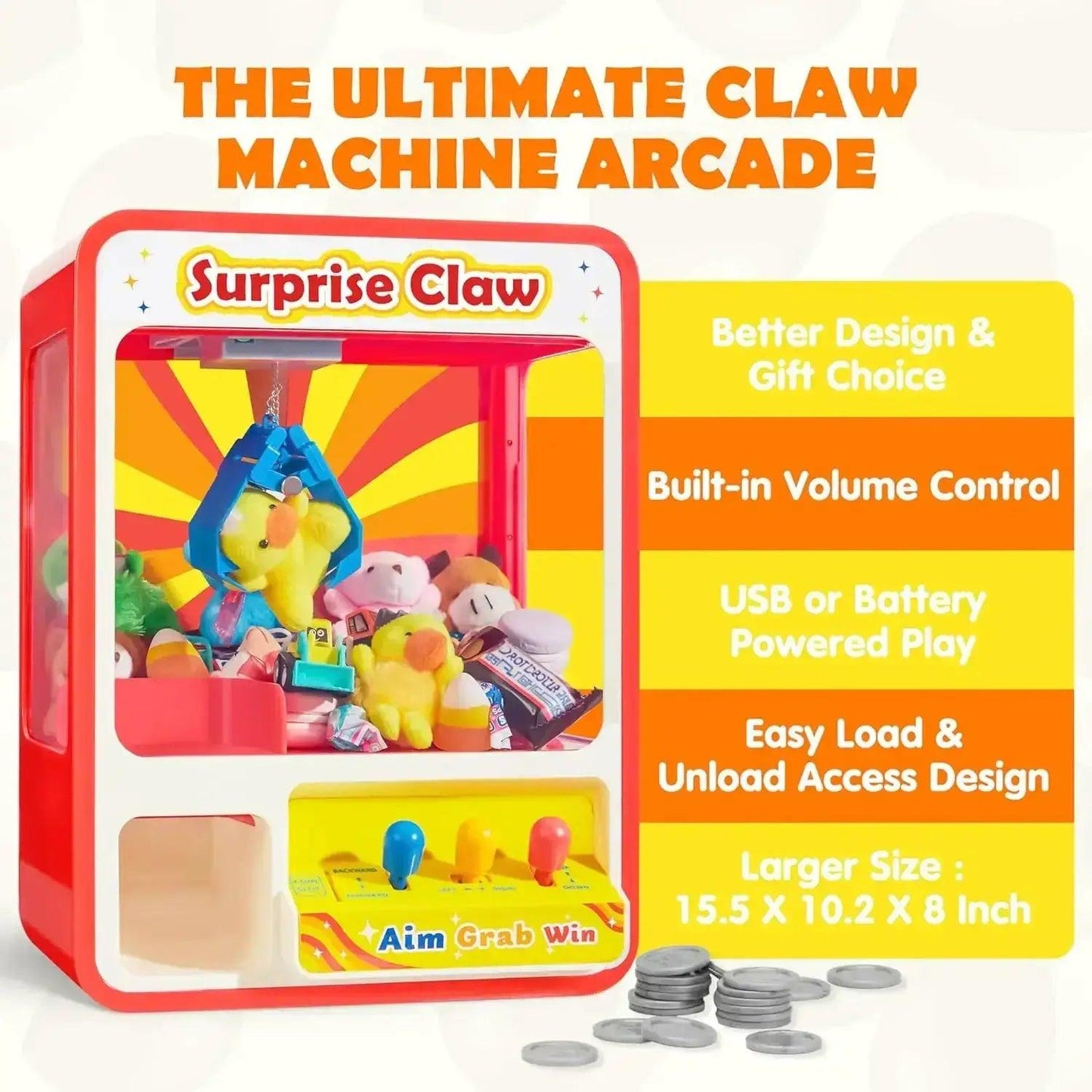  Mini Claw Machine Arcade Toy No Assembly Required -  ToylandEU™