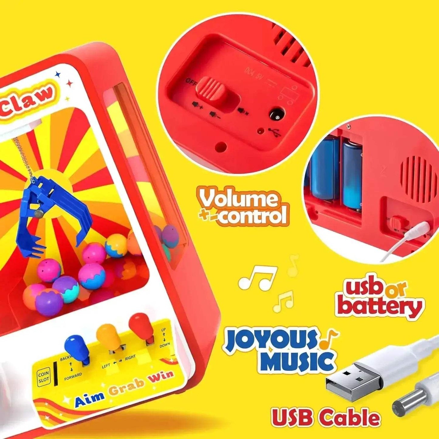 Mini Claw Machine Arcade Toy No Assembly Required Kids - ToylandEU