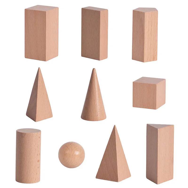 Mini DIY Wooden Toys Solid Geometric Shape Building Block Early Learning Educational Toy Montessori Home Study Tools Space Think - ToylandEU