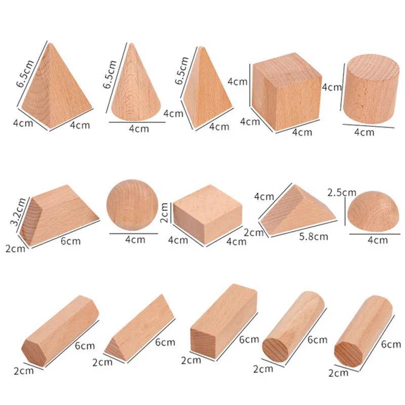 Mini DIY Wooden Toys Solid Geometric Shape Building Block Early Learning Educational Toy Montessori Home Study Tools Space Think - ToylandEU