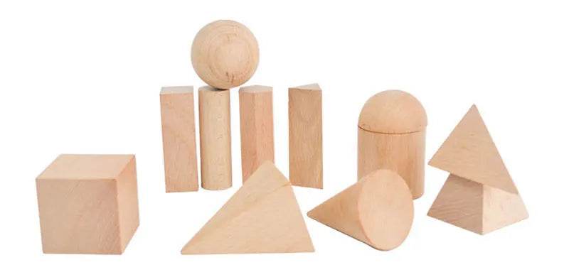 Mini DIY Wooden Toys Solid Geometric Shape Building Block Early Learning Educational Toy Montessori Home Study Tools Space Think - ToylandEU