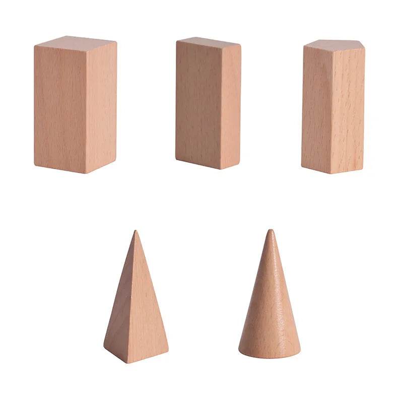 Mini DIY Wooden Toys Solid Geometric Shape Building Block Early Learning Educational Toy Montessori Home Study Tools Space Think - ToylandEU