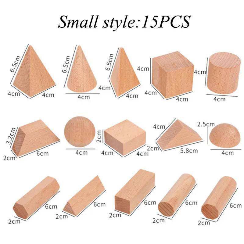 Mini DIY Wooden Toys Solid Geometric Shape Building Block Early Learning Educational Toy Montessori Home Study Tools Space Think - ToylandEU