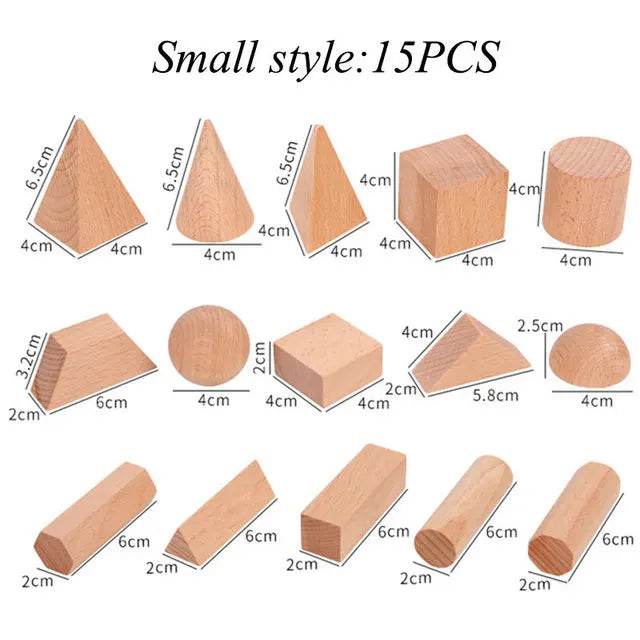 Mini DIY Wooden Toys Solid Geometric Shape Building Block Early Learning Educational Toy Montessori Home Study Tools Space Think - ToylandEU