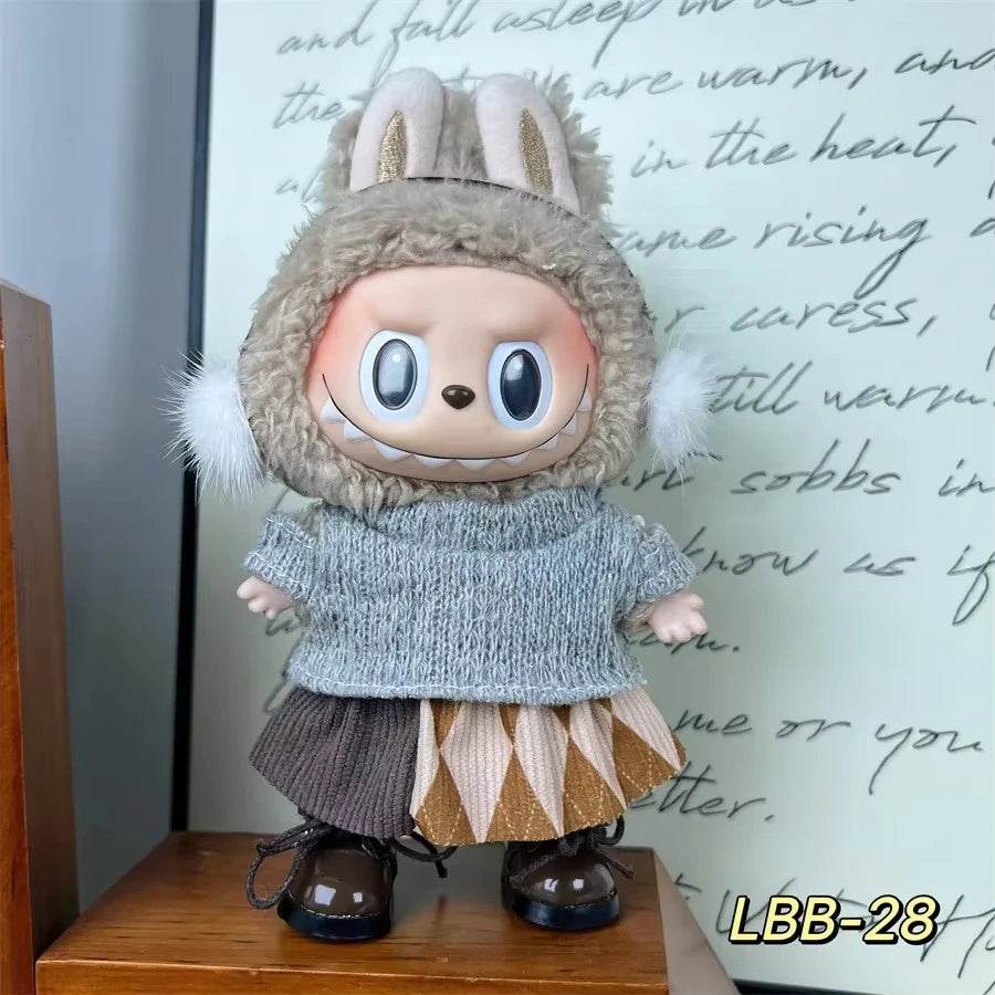 Mini Doll Clothes Outfit Accessories for Korea Kpop EXO 15-17cm Labubu V1 V2 Cute Skirt Sweater Pants Set Clothing Gift - ToylandEU