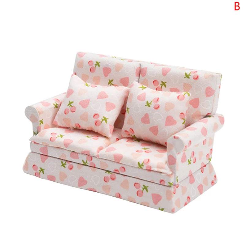 Mini Dollhouse Sofa | Solid Wood Frame | Toylandeu™