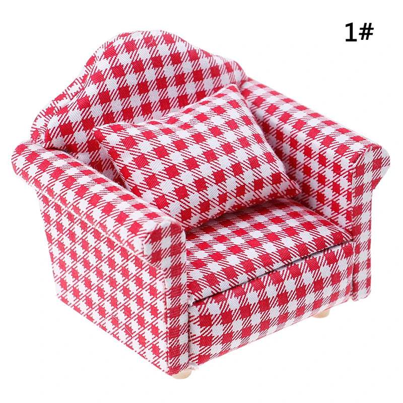Mini Dollhouse Sofa | Solid Wood Frame | Toylandeu™