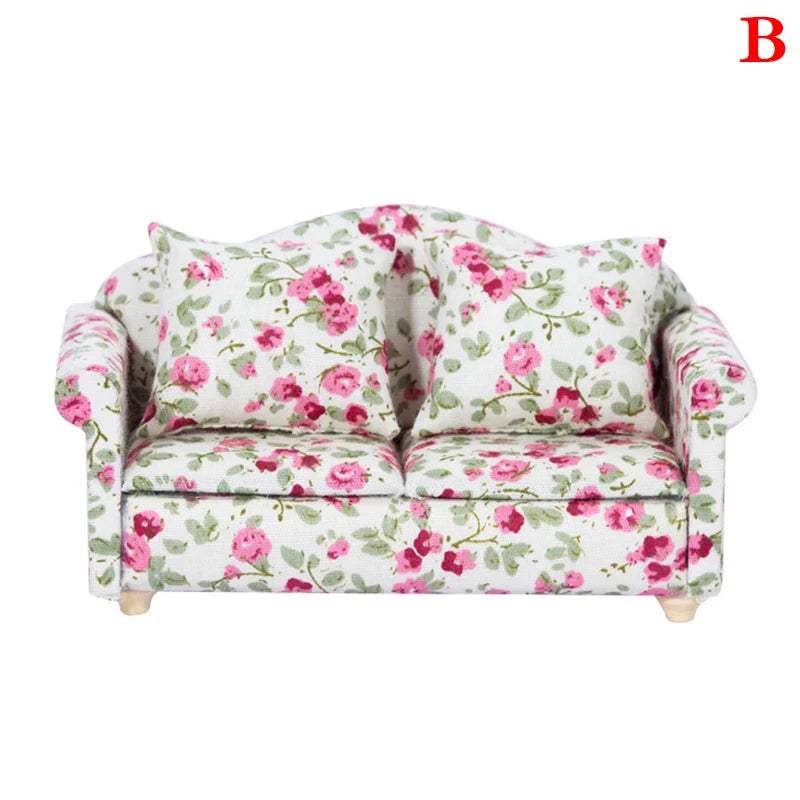 Mini Dollhouse Sofa | Solid Wood Frame | Toylandeu™