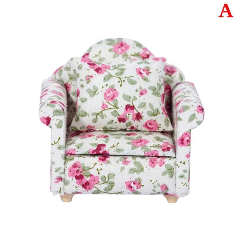 Mini Dollhouse Sofa | Solid Wood Frame | Toylandeu™