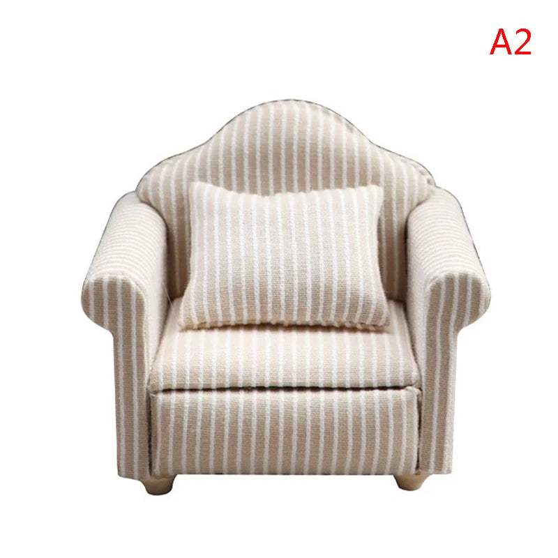 Mini Dollhouse Sofa | Solid Wood Frame | Toylandeu™