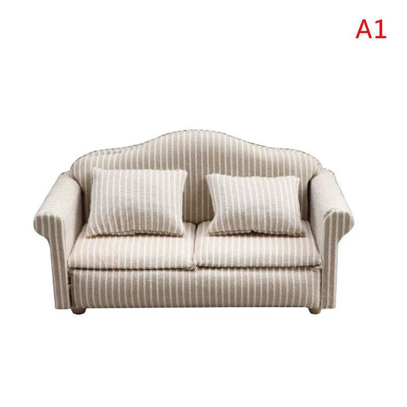 Mini Dollhouse Sofa | Solid Wood Frame | Toylandeu™
