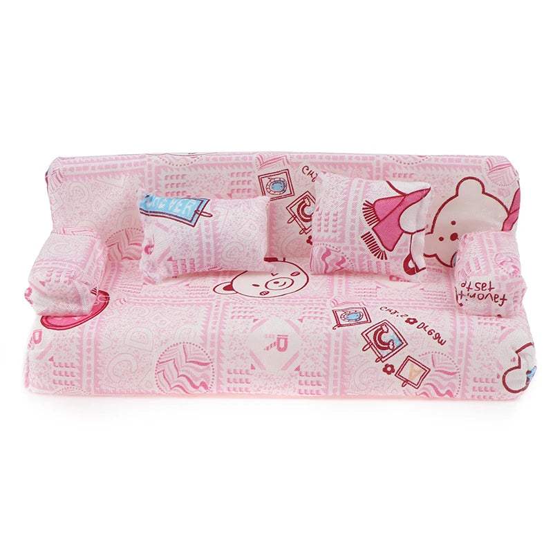 Mini Dollhouse Sofa | Solid Wood Frame | Toylandeu™