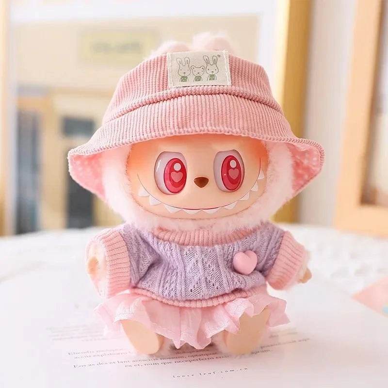 Mini Dolls Clothes Outfit Accessories For 15-17cm Labubu Idol Knitted Sweater JK Pleated Skirt Camera Shoes Set Clothing Gift - ToylandEU