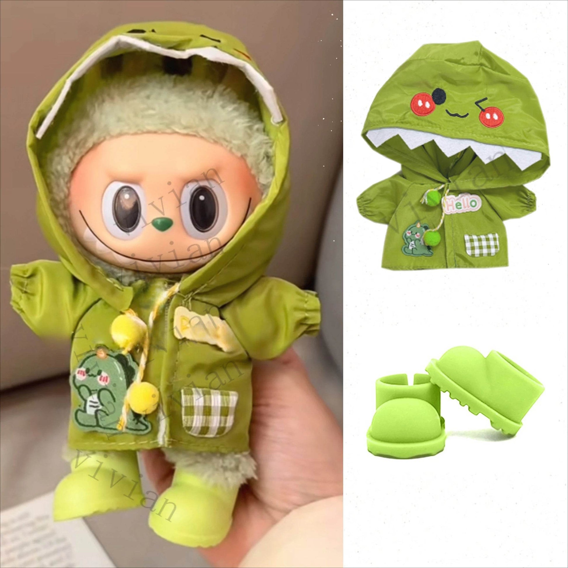 Mini Dolls Clothes Outfit Accessories For Ropa Labubu Idol Doll Raincoat Short Rain Boots Clothing Gift - ToylandEU