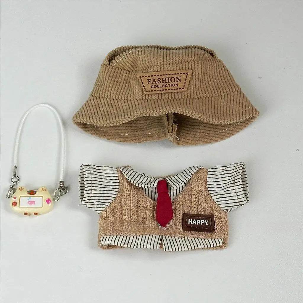 Mini Dolls Clothes Outfit Accessories for 15-17cm Ropa Labubu and 10cm Cotton Doll Striped Shirt Pendant Shoes Clothing - ToylandEU