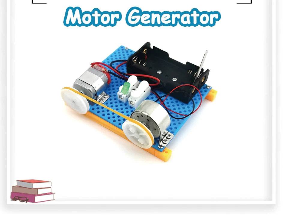 Mini Electric Generator Wheel Motor Model Energy Conversion DIY STEM Toys for Kids LED Education Science Experiment Project Gift - ToylandEU