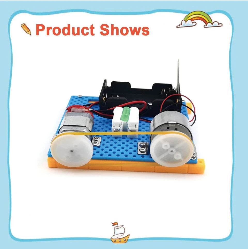Mini Electric Generator Wheel Motor Model Energy Conversion DIY STEM Toys for Kids LED Education Science Experiment Project Gift - ToylandEU