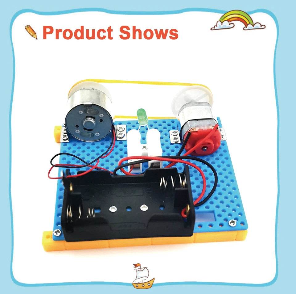 Mini Electric Generator Wheel Motor Model Energy Conversion DIY STEM Toys for Kids LED Education Science Experiment Project Gift - ToylandEU